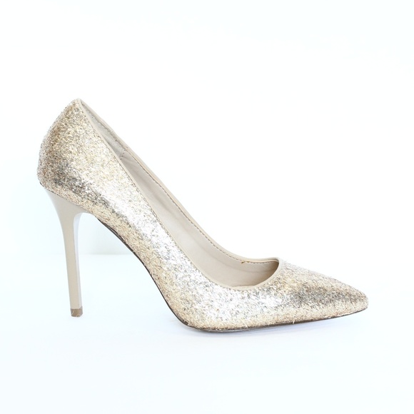 Forever 21 Shoes - Forever 21 Gold Glitter Heels sz 7 Stiletto NEW